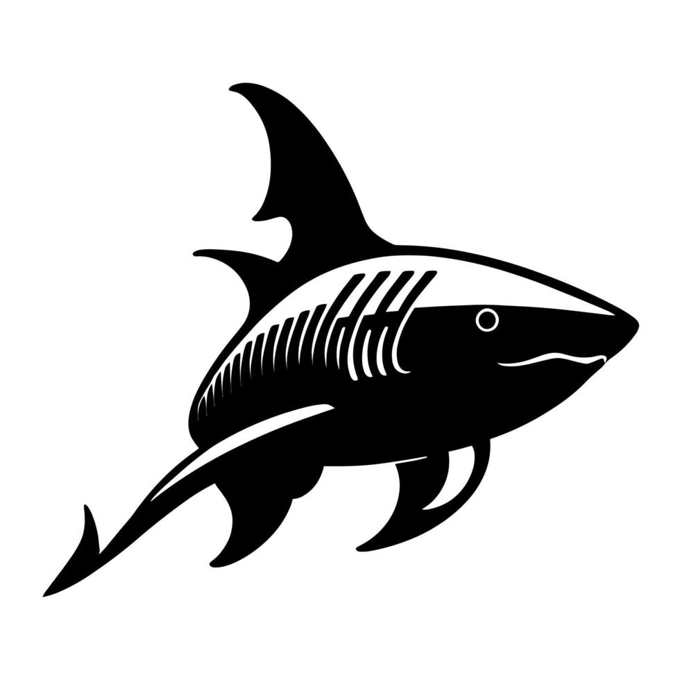 squalo silhouette logo vettore