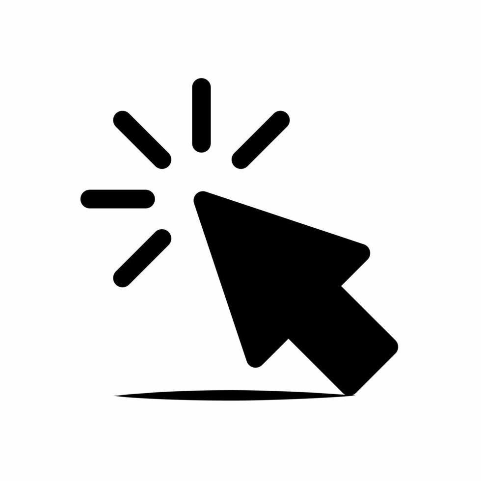 computer cursore icona illustrazione con ombra. azione vettore. vettore