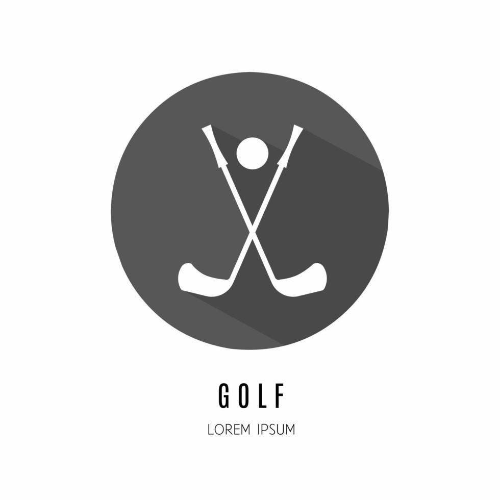 golf icona nel piatto. logo per attività commerciale. azione vettore. vettore