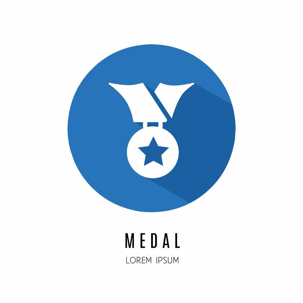 medaglia icona nel piatto . logo per attività commerciale. azione vettore. vettore