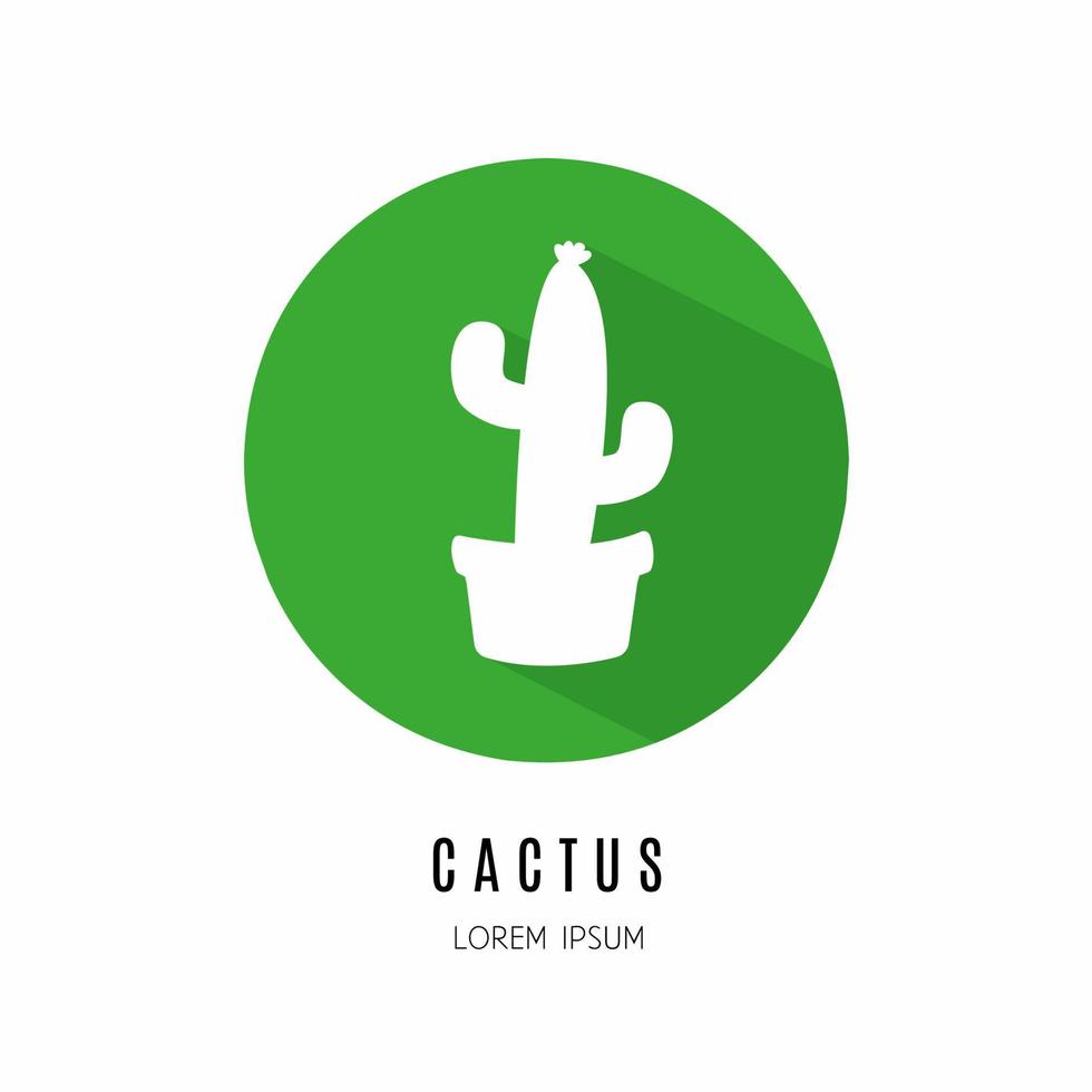 cactus icona logo nel piatto. logo per attività commerciale. azione vettore. vettore