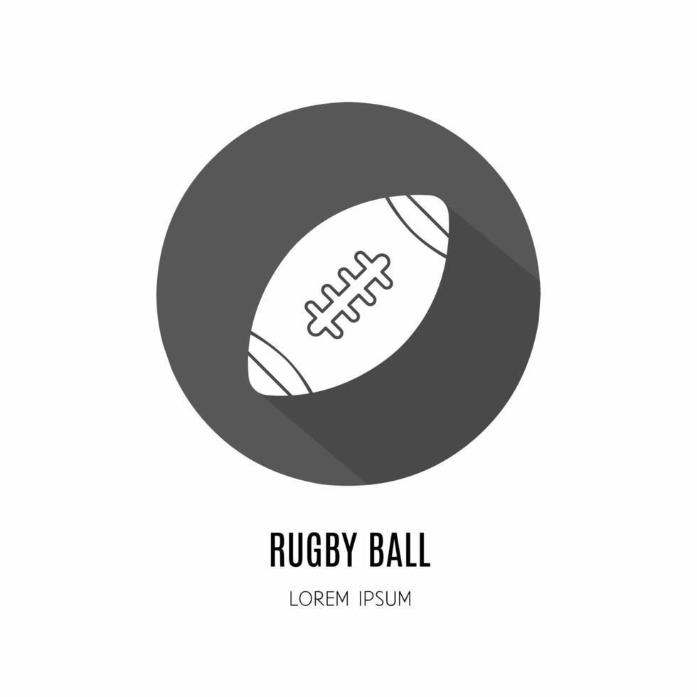 Rugby palla icona nel piatto . logo per attività commerciale. azione vettore. vettore