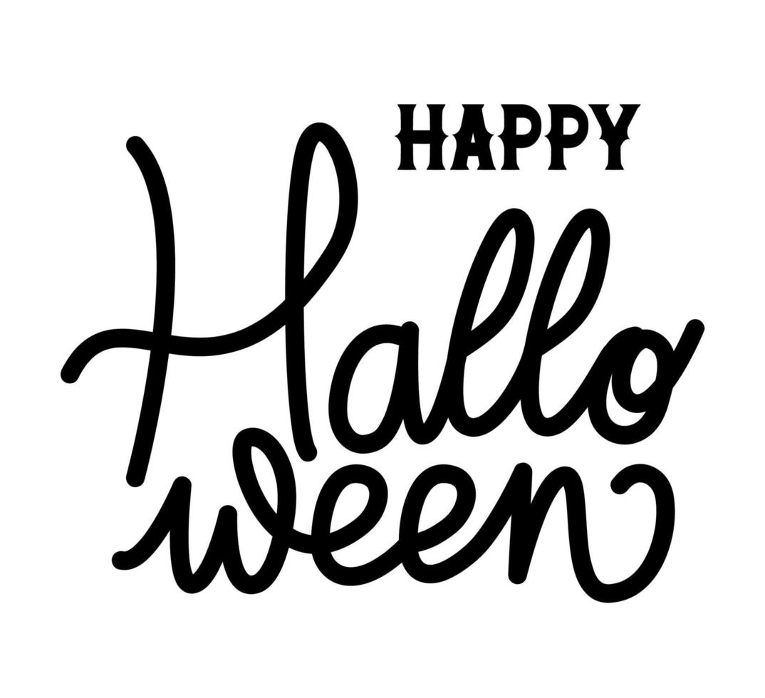 felice lettering di halloween vettore