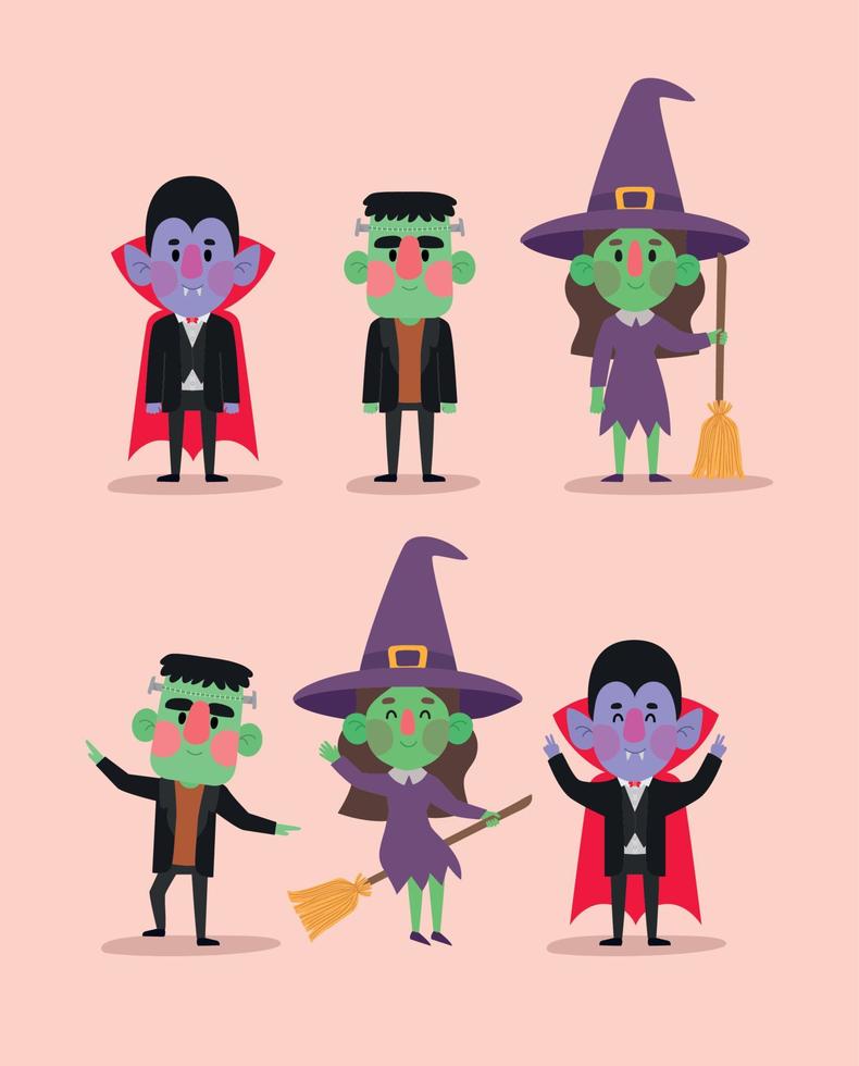 Halloween personaggi impostato vettore