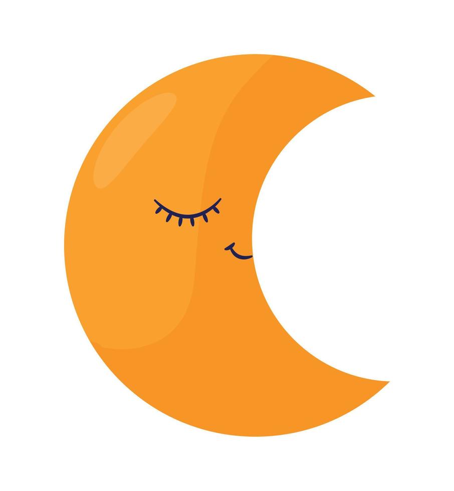 disegno della luna assonnata vettore