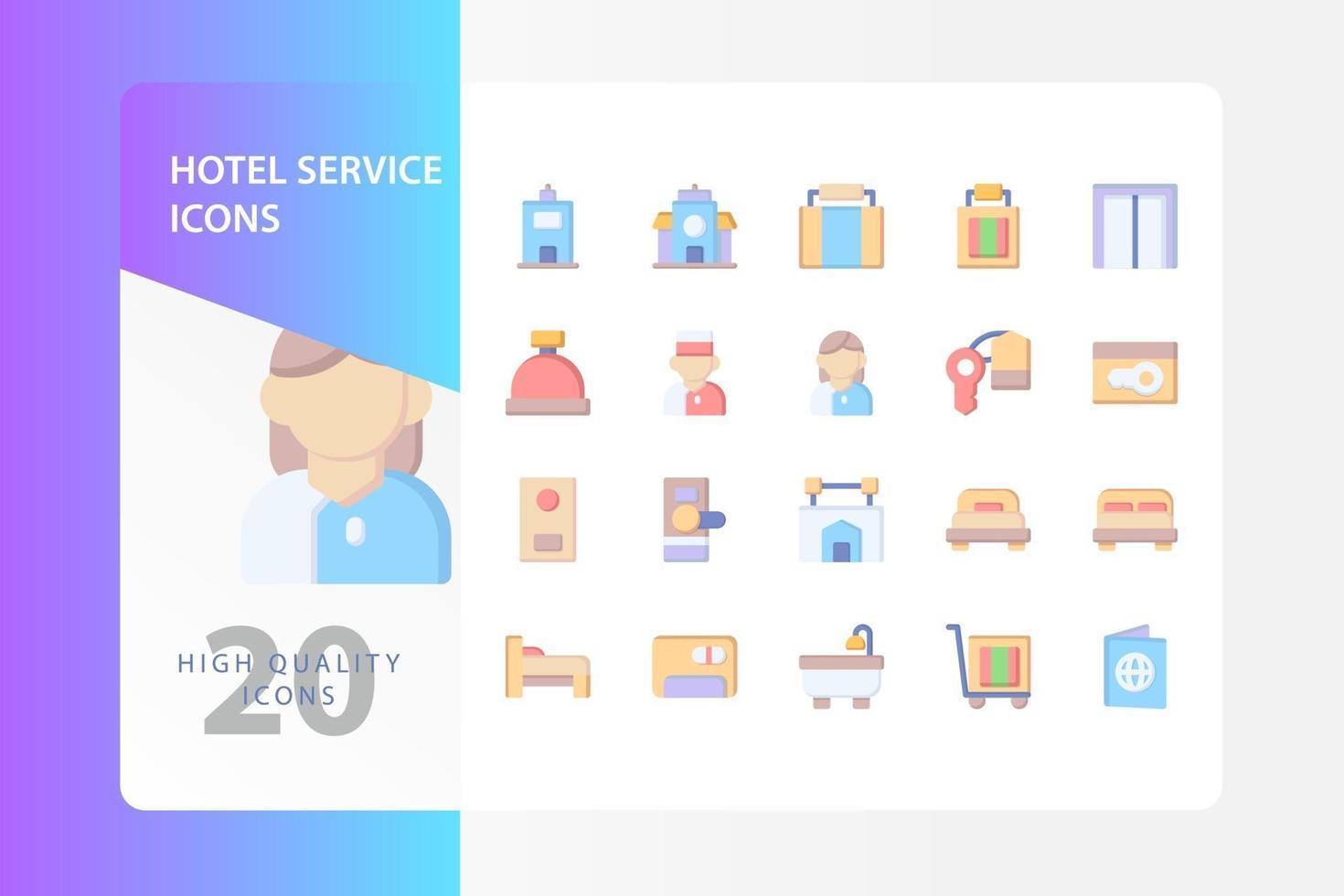 pacchetto di icone di servizio alberghiero isolato su priorità bassa bianca. per il design del tuo sito web, logo, app, ui. illustrazione grafica vettoriale e tratto modificabile. eps 10.