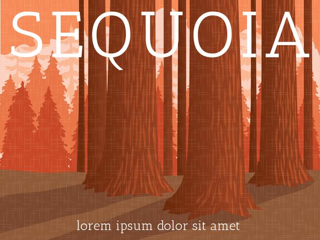 Poster del Parco Nazionale di Sequoia vettore