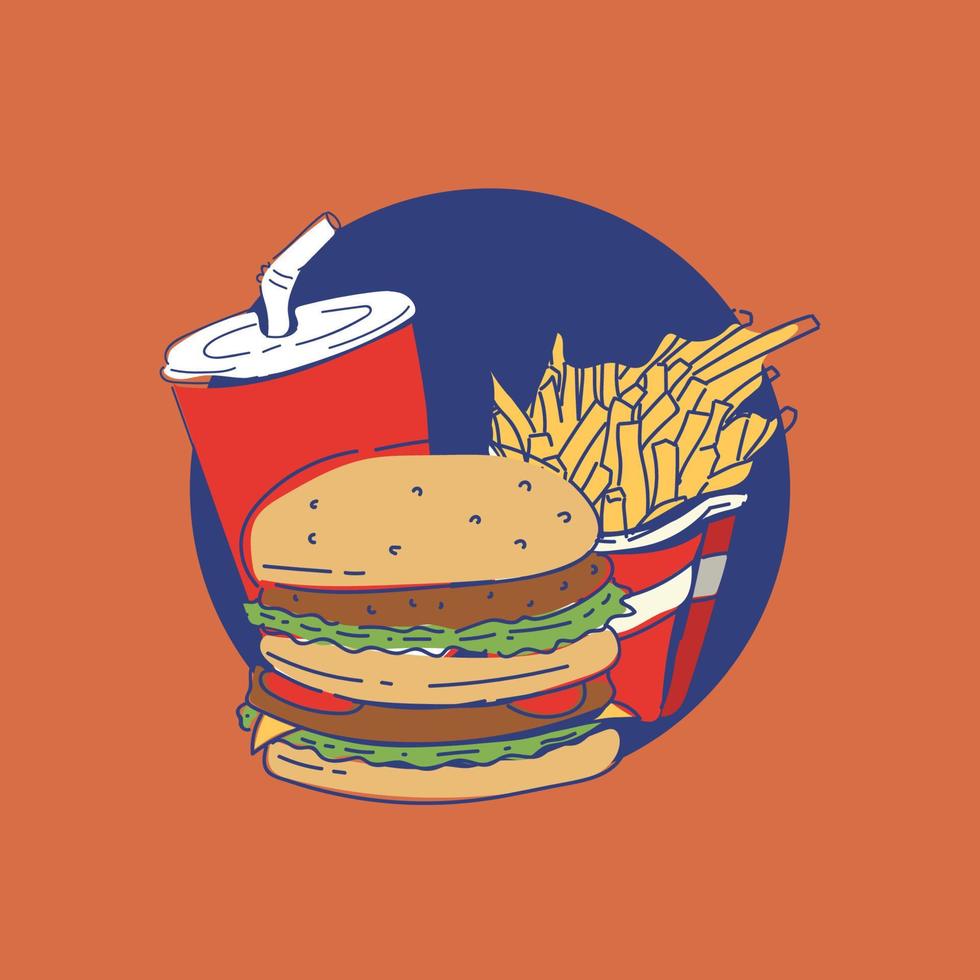 hamburger impostato vettore illustrazione design