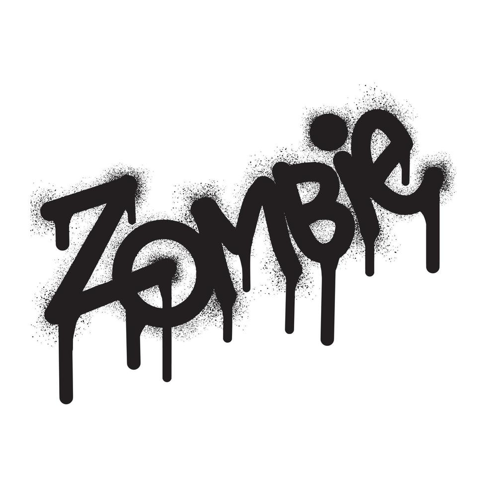 graffiti zombie testo con nero spray dipingere vettore