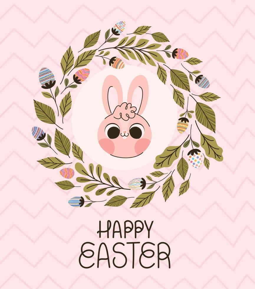 contento Pasqua manifesto con coniglietto vettore