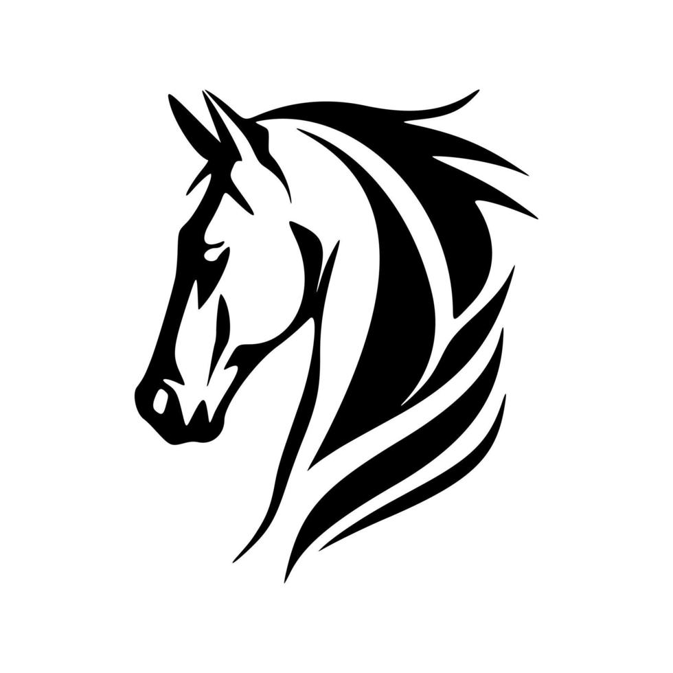 cavallo logo nel nero e bianca vettore modulo