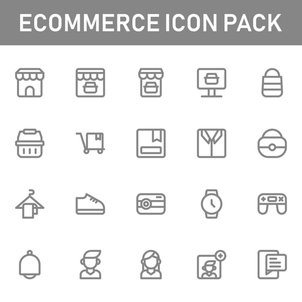 pacchetto di icone di e-commerce isolato su priorità bassa bianca. per il design del tuo sito web, logo, app, ui. illustrazione grafica vettoriale e tratto modificabile. eps 10.