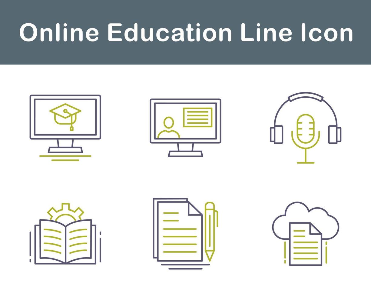 in linea formazione scolastica vettore icona impostato