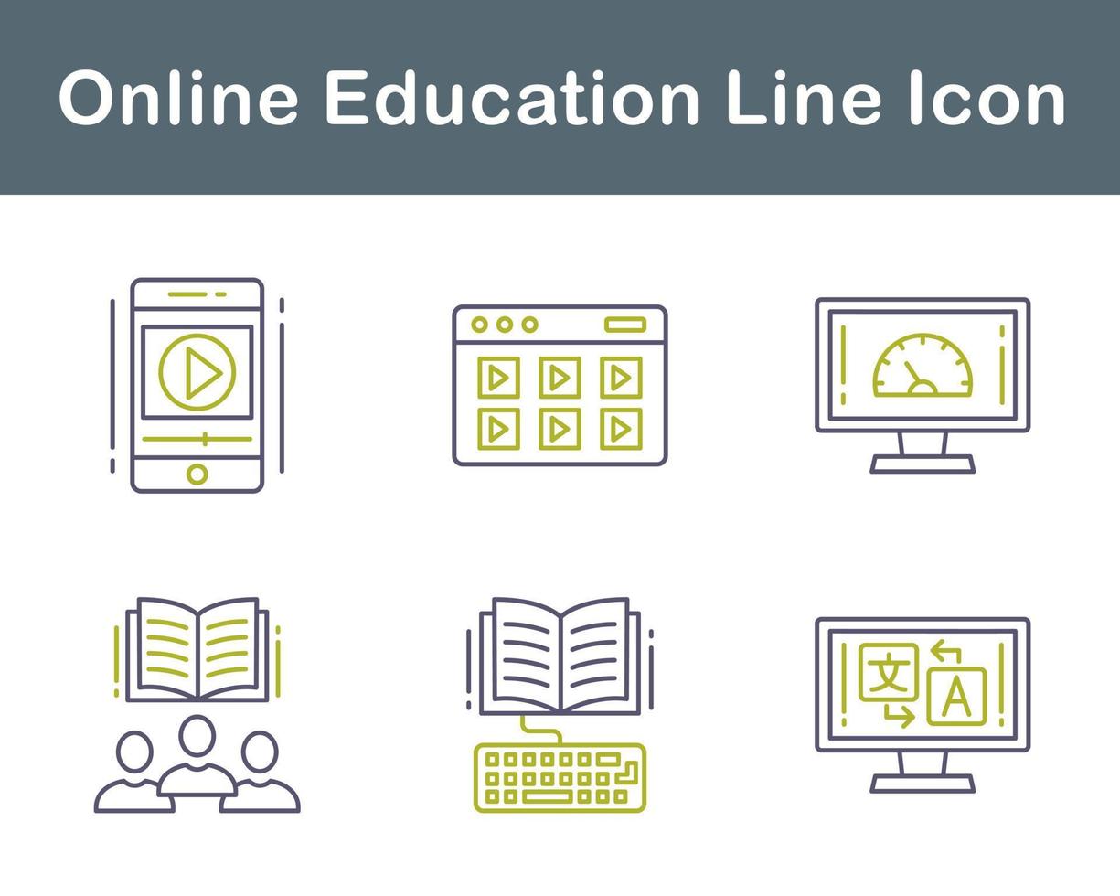 in linea formazione scolastica vettore icona impostato