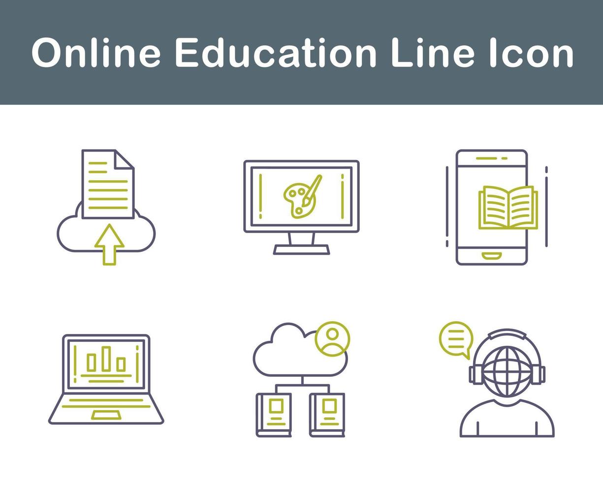 in linea formazione scolastica vettore icona impostato