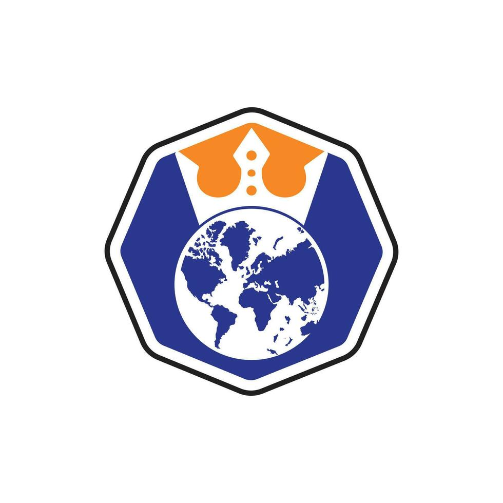 re pianeta vettore logo design. globo re logo icona design.