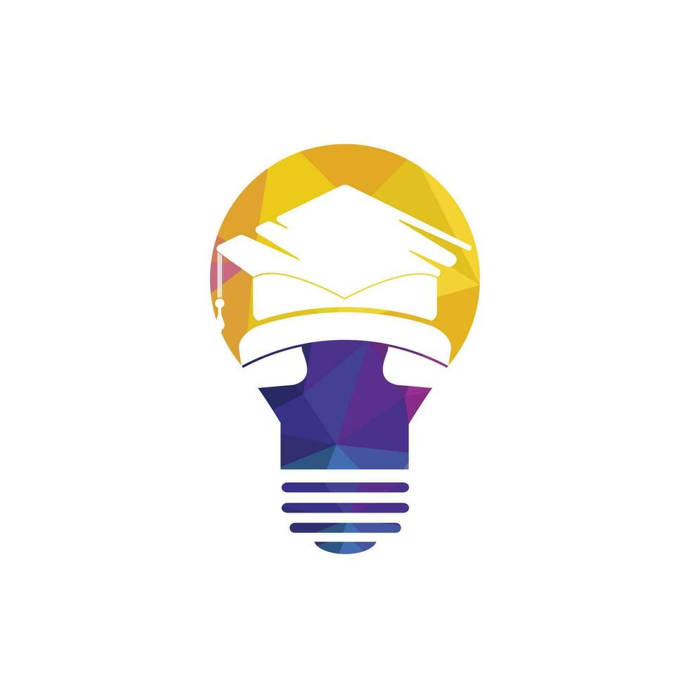 formazione scolastica chiamata vettore logo design modello. la laurea berretto e microtelefono con lampadina icona logo.