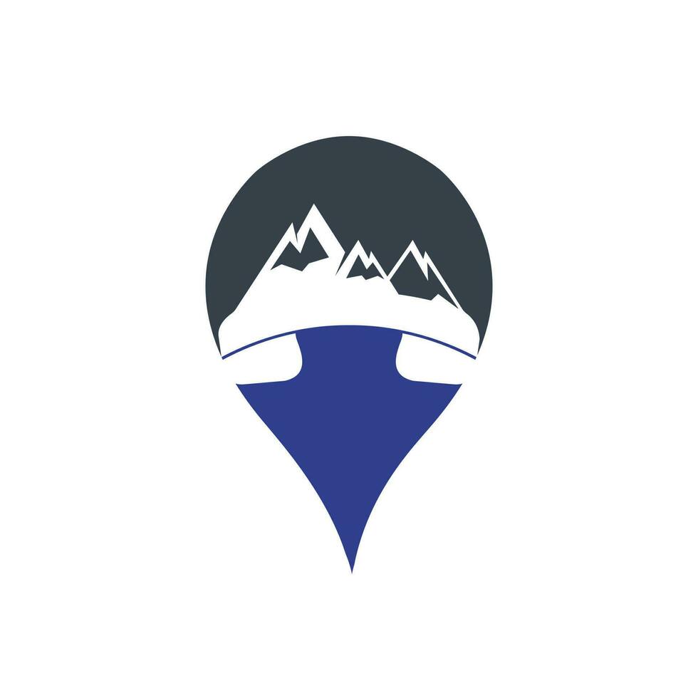 montagna chiamata vettore logo design modello. microtelefono con montagna icona logo design.