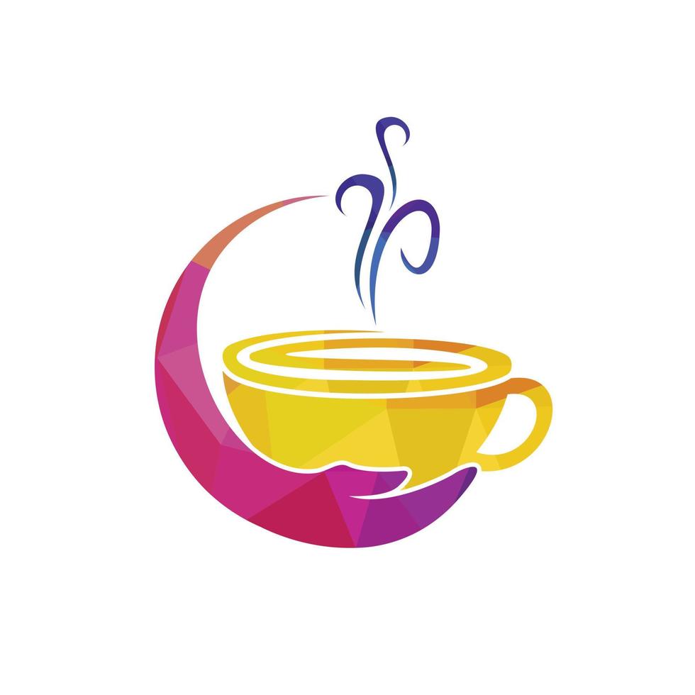 salutare caffè e tè cura vettore logo design modello.