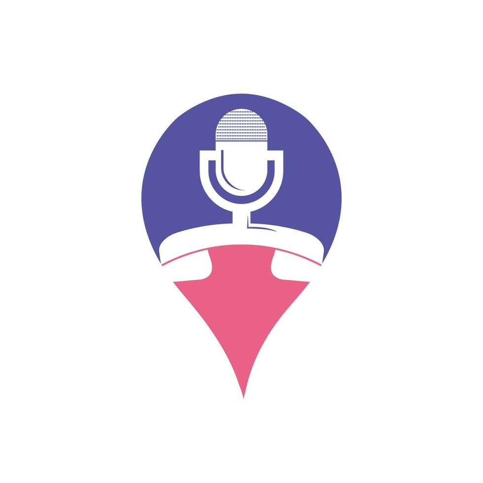 chiamata Podcast vettore logo design modello. microtelefono con microfono icona logo design.