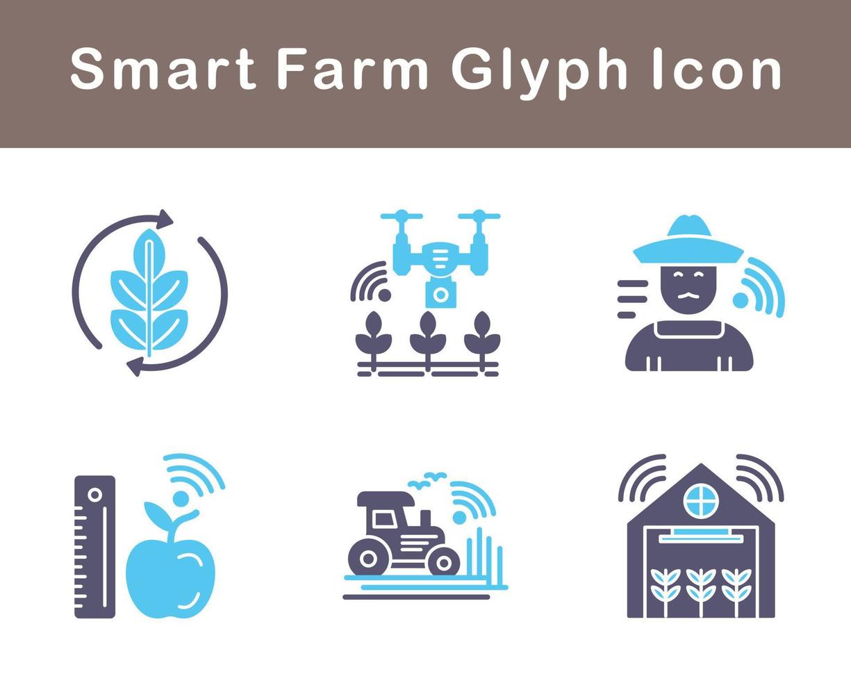 inteligente azienda agricola vettore icona impostato