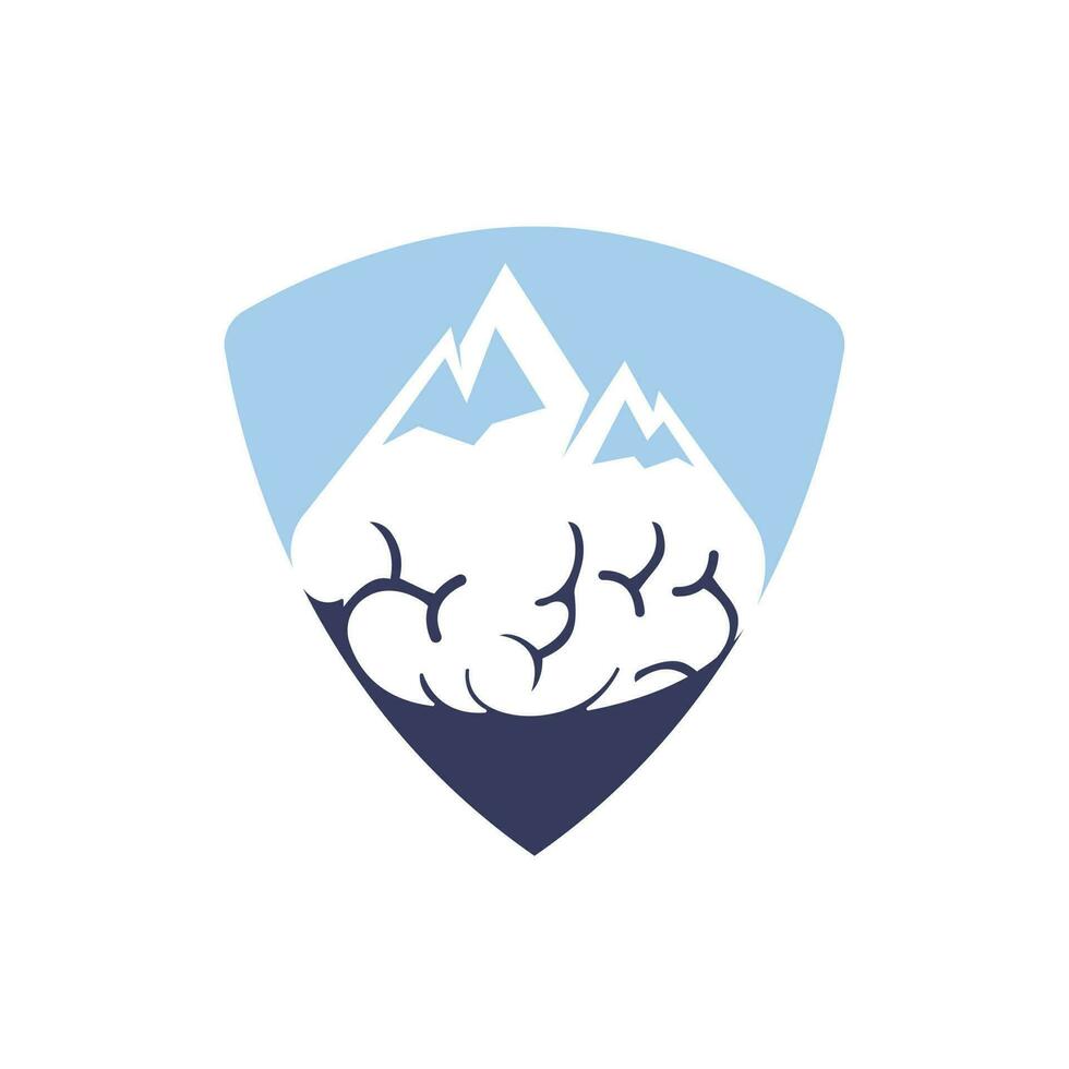 cervello montagna vettore logo design modello.