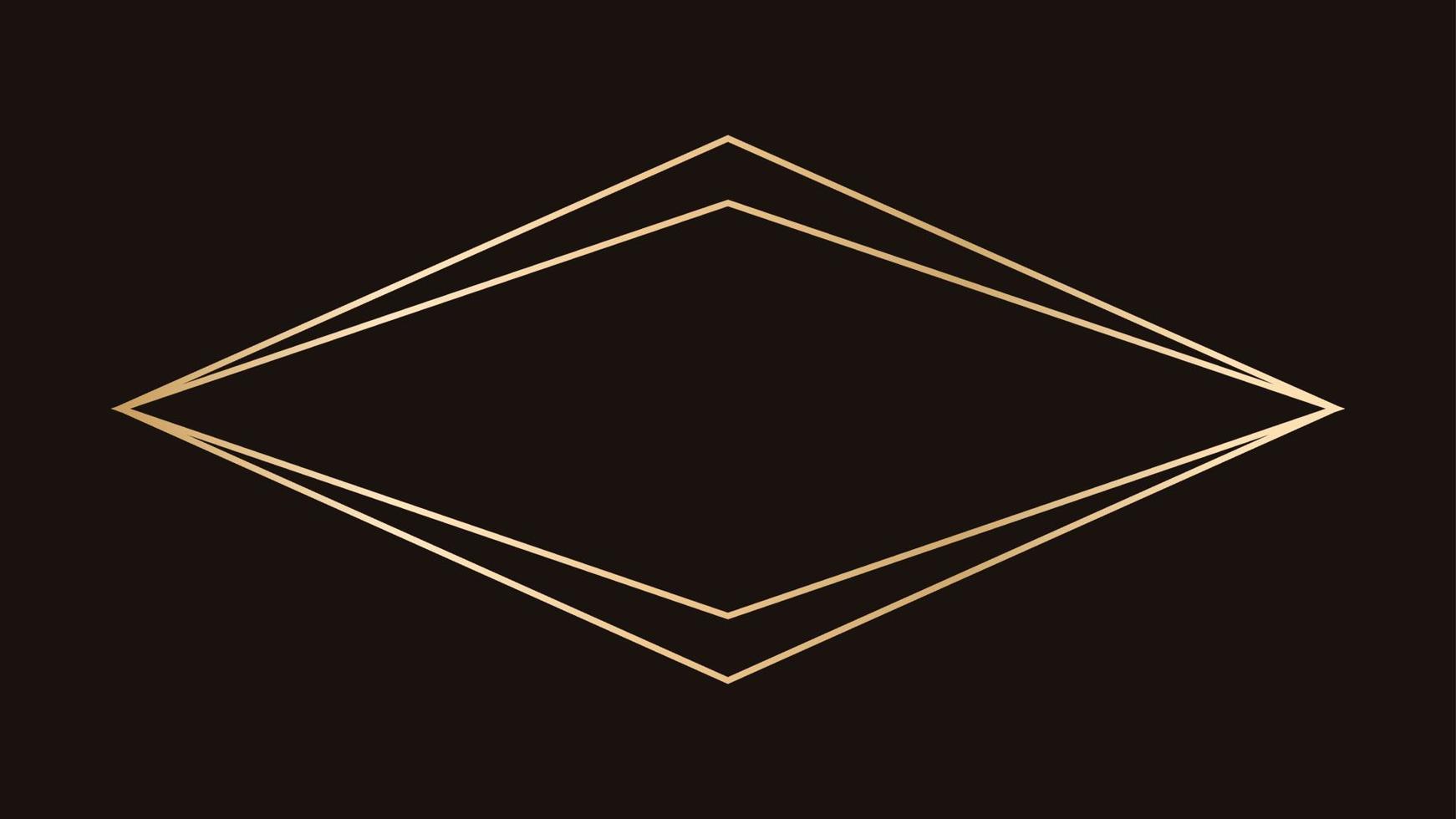 semplice diamante geometrico oro telaio confine. vettore moderno design modello per nozze o compleanno invito, opuscolo, manifesto e attività commerciale carta