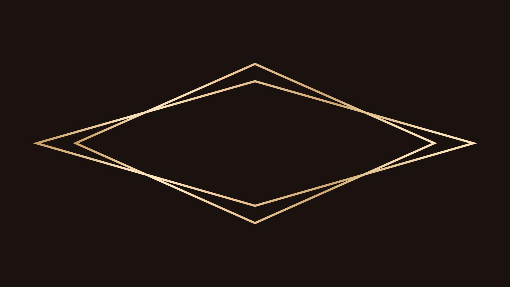 semplice diamante geometrico oro telaio confine. vettore moderno design modello per nozze o compleanno invito, opuscolo, manifesto e attività commerciale carta