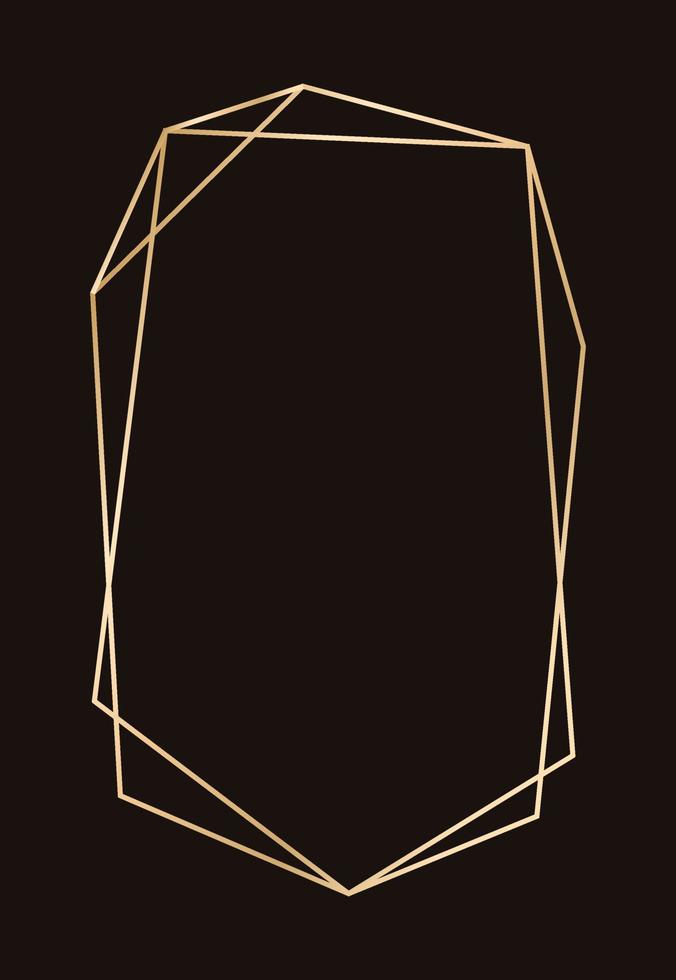 semplice verticale geometrico oro telaio confine. vettore moderno design modello per nozze o compleanno invito, opuscolo, manifesto e attività commerciale carta