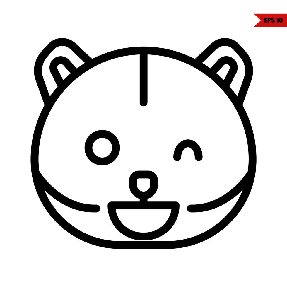 emoticon orso linea icona vettore