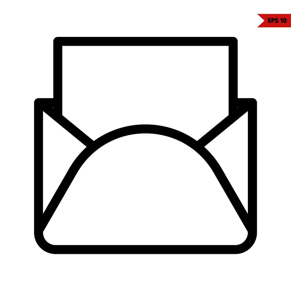 carta nel posta linea icona vettore