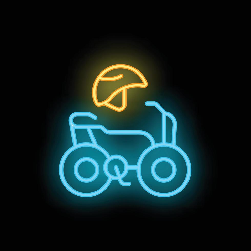 ragazzo bicicletta vendita icona neon vettore