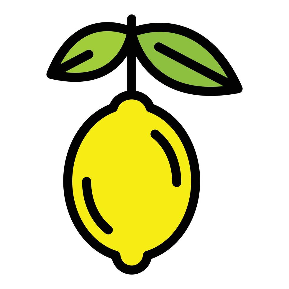 Limone frutta icona vettore piatto