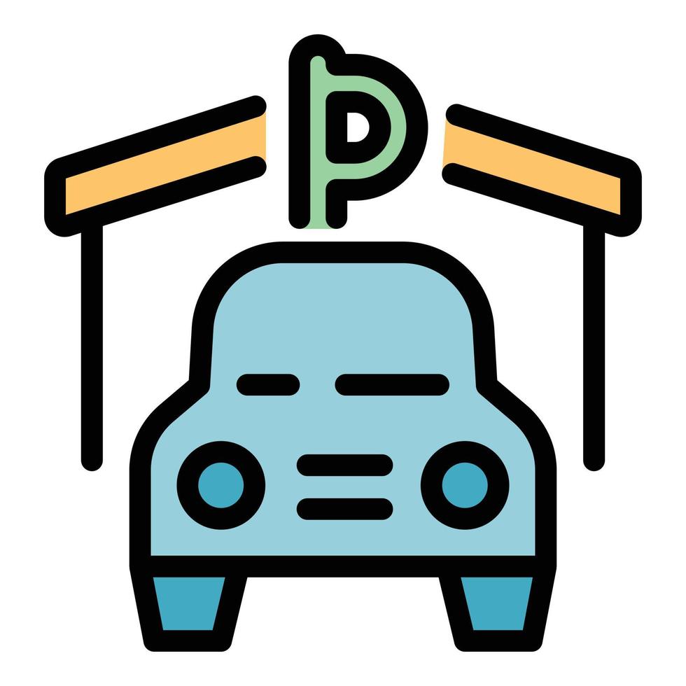 auto parcheggio lotto icona vettore piatto