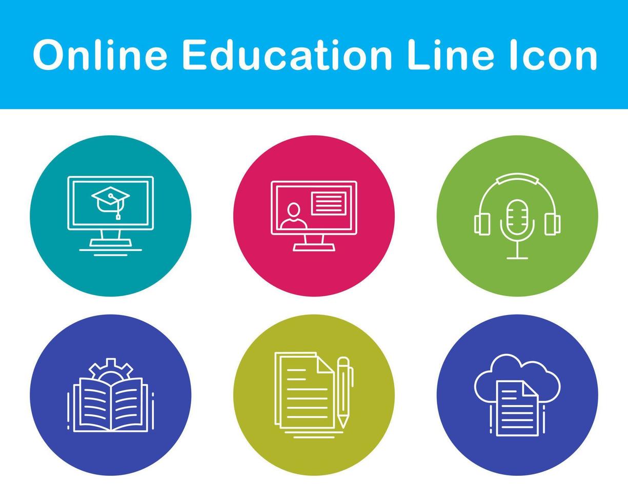 in linea formazione scolastica vettore icona impostato