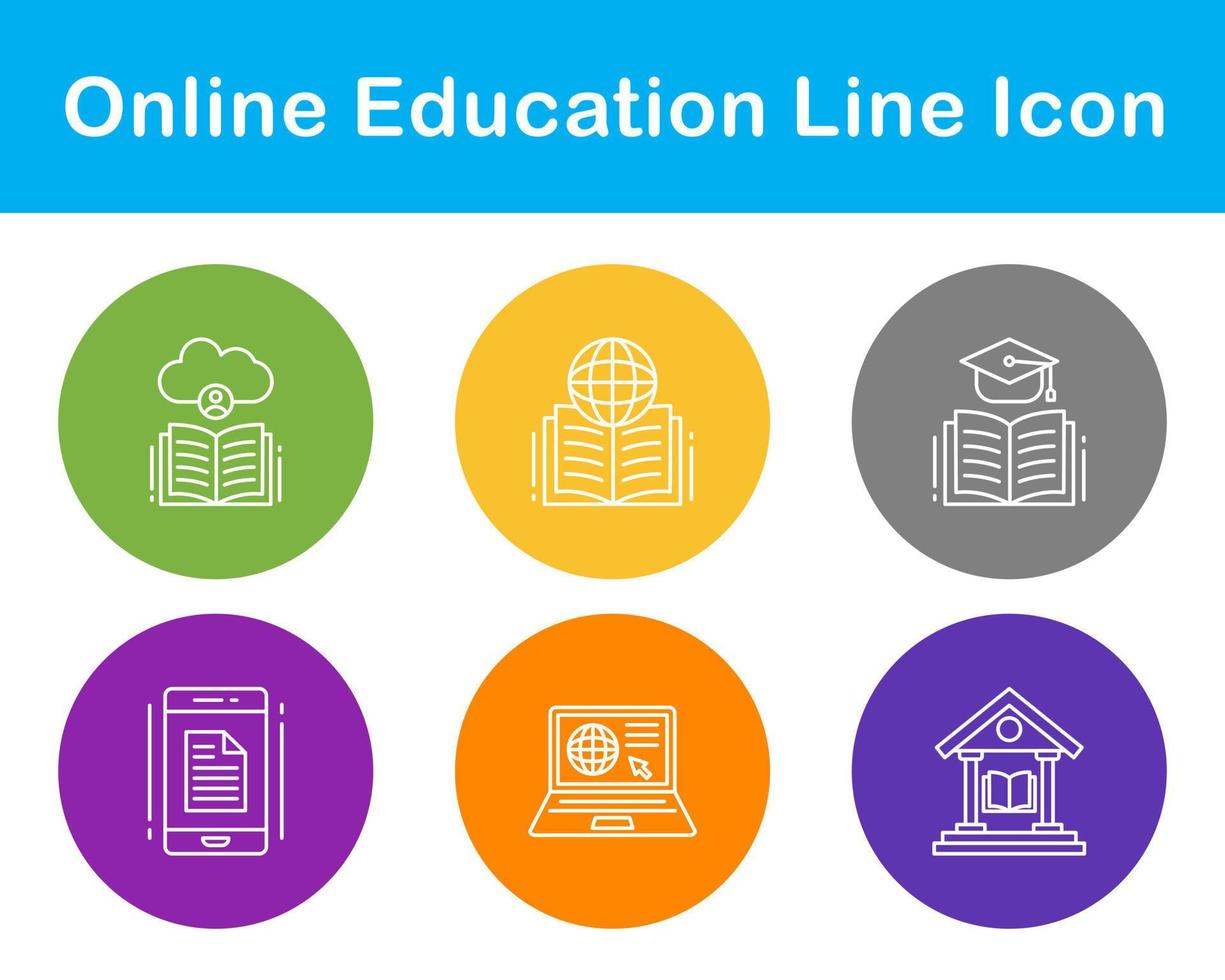 in linea formazione scolastica vettore icona impostato