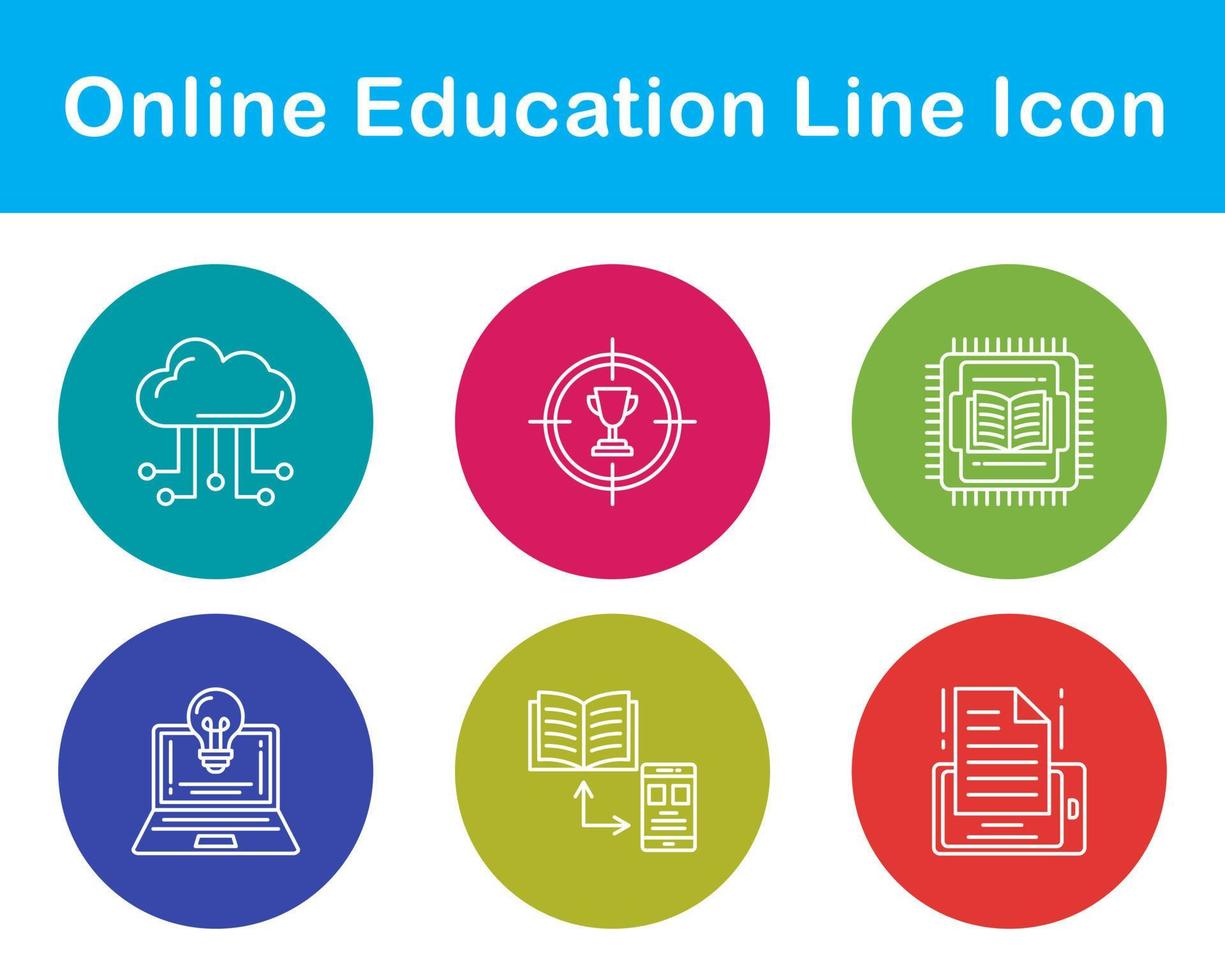 in linea formazione scolastica vettore icona impostato