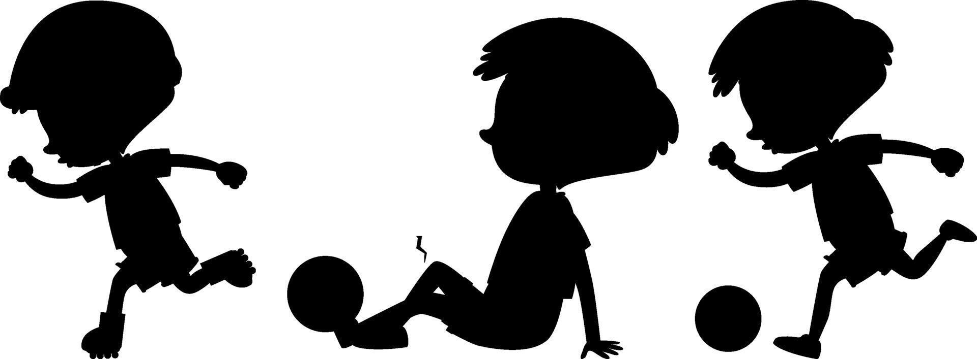 personaggio dei cartoni animati di bambini silhouette su sfondo bianco vettore