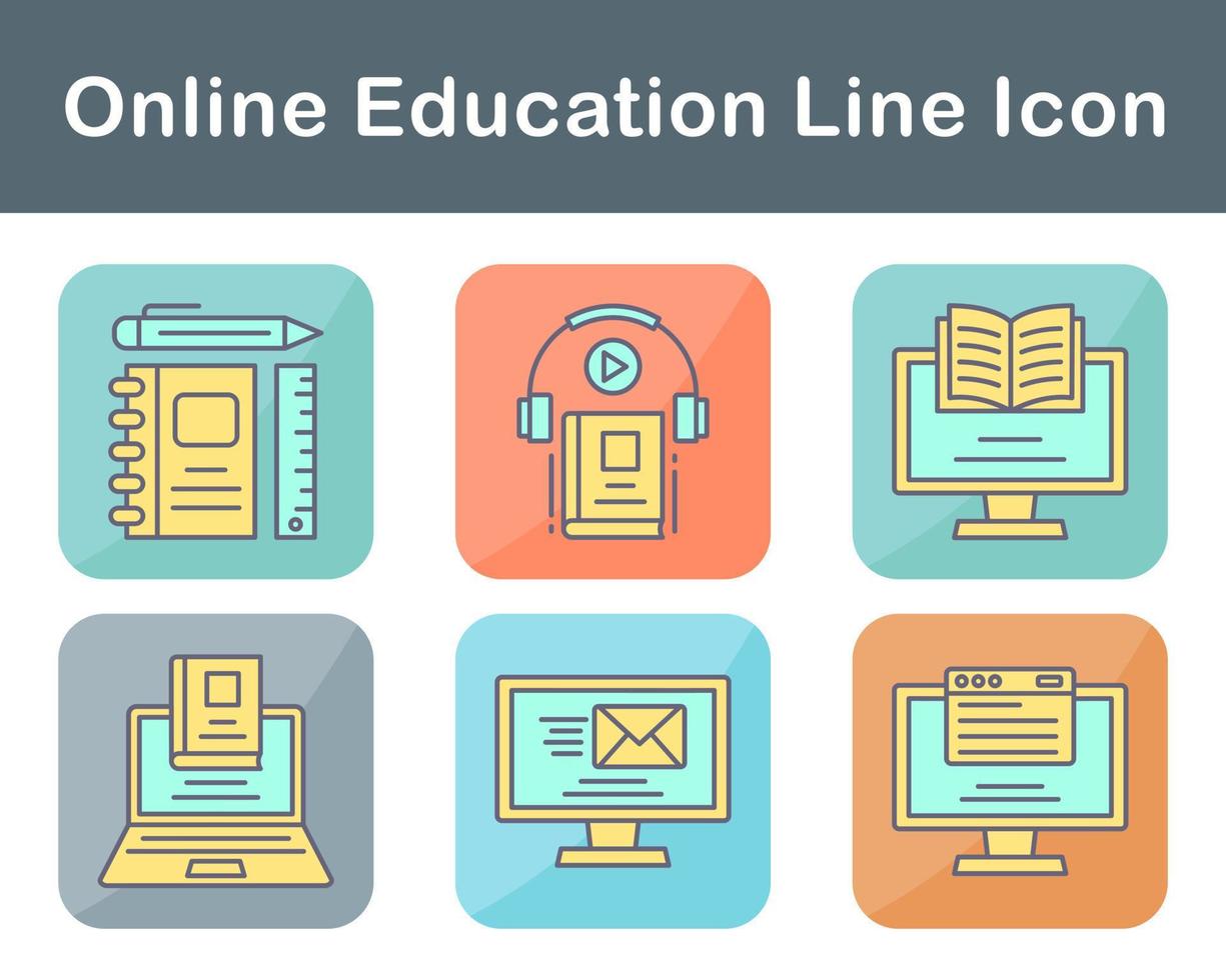 in linea formazione scolastica vettore icona impostato