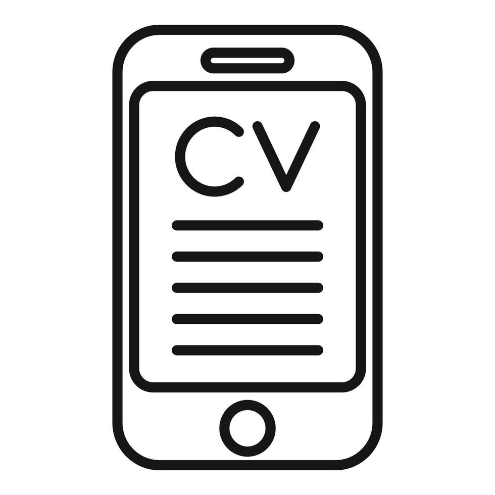 smartphone CV icona schema vettore. umano opera vettore