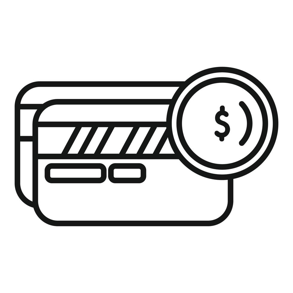 credito carta compensazione icona schema vettore. i soldi beneficiare vettore