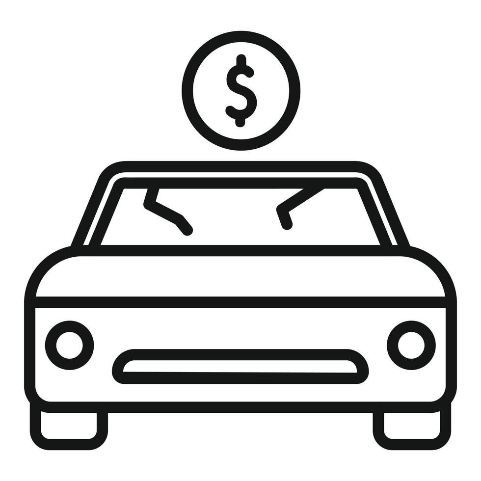 auto acquistare compensazione icona schema vettore. i soldi beneficiare vettore