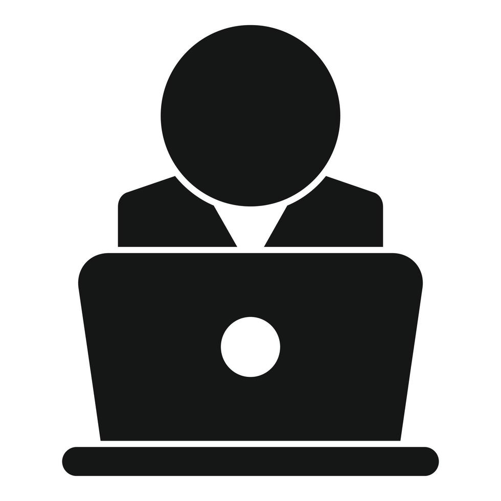 il computer portatile manager icona semplice vettore. umano opera vettore