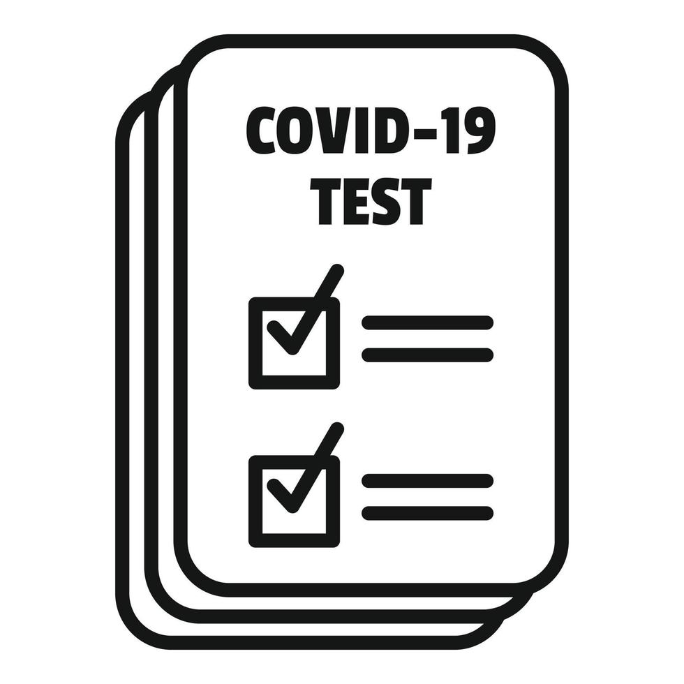 covid test carta icona schema vettore. coronavirus laboratorio vettore