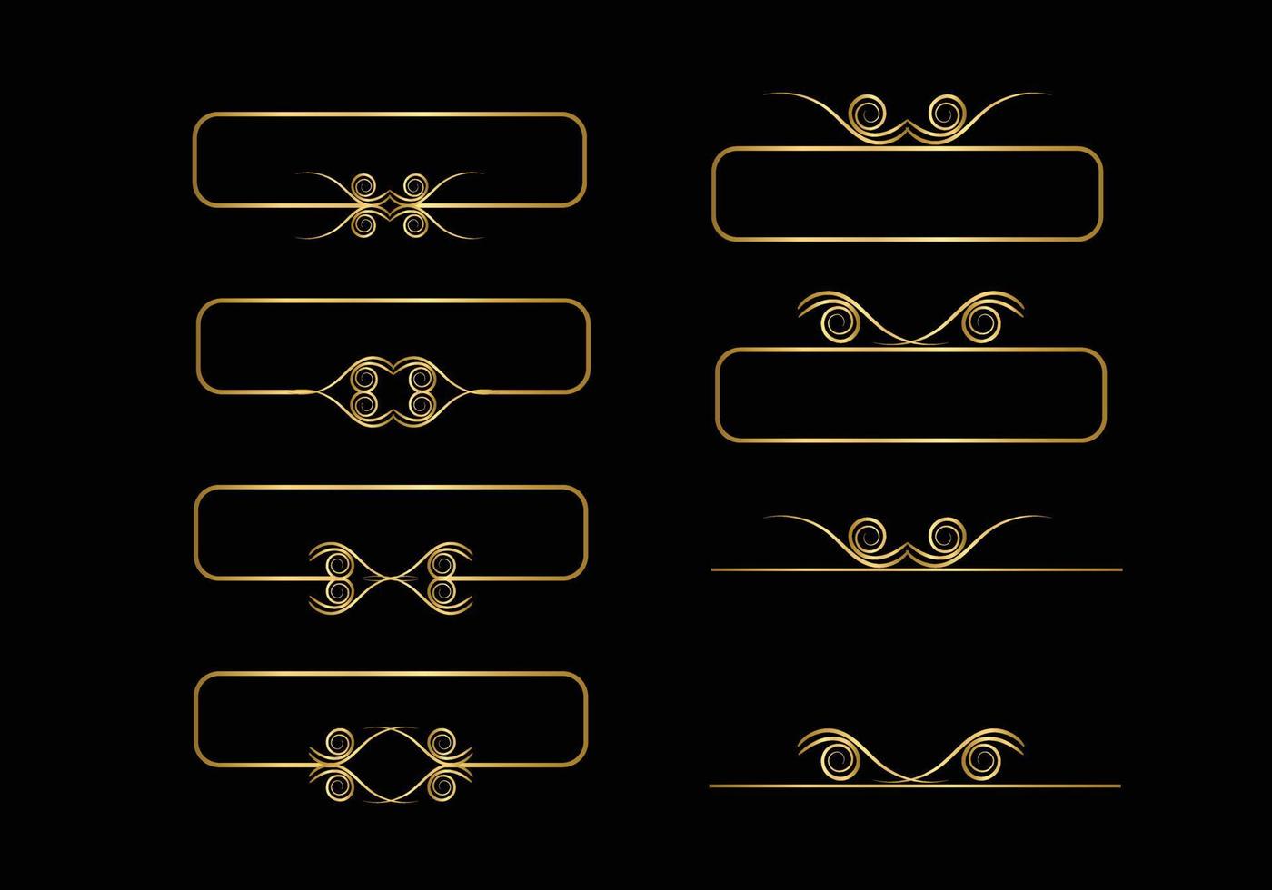 d'oro calligrafico design elementi. oro menù e invito confine, cornice, divisore, pagina arredamento. vettore