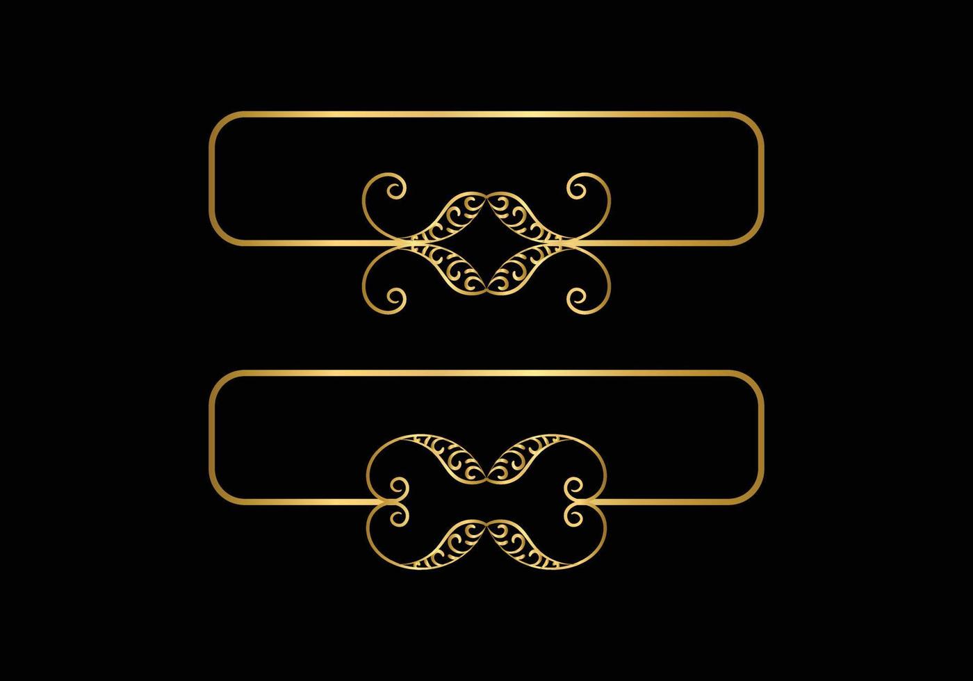 d'oro calligrafico design elementi. oro menù e invito confine, cornice, divisore, pagina arredamento. vettore