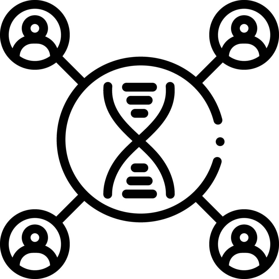 icona della linea per la corrispondenza del dna vettore