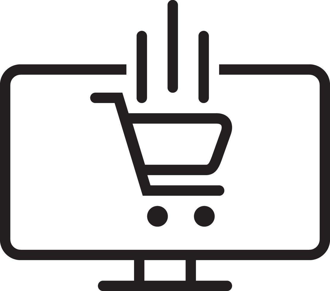 icona della linea per l'e-commerce vettore