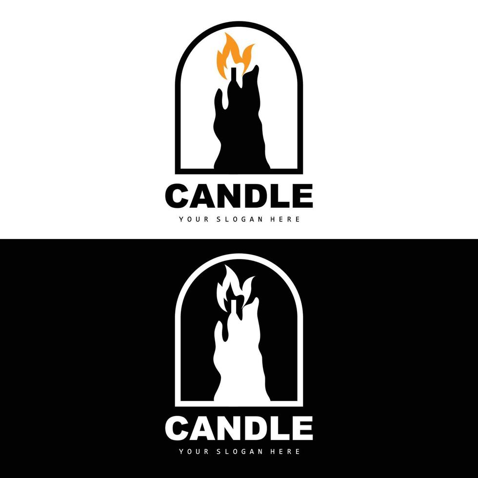 candela logo, elegante romantico candela leggero cena fiamma leggero disegno, tradizionale terme candela vettore