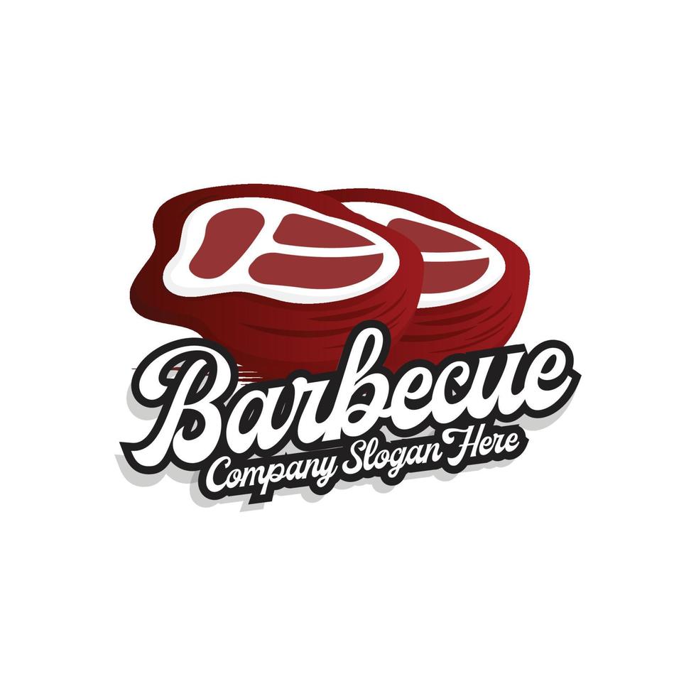 carne logo, affumicato Manzo vettore, bbq griglia baberque logo design e macellaio tagliare, illustrazione modello icona vettore